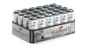 Ein Atlantik-Ale Dosen Tray mit 24 Dosen 0,5l.